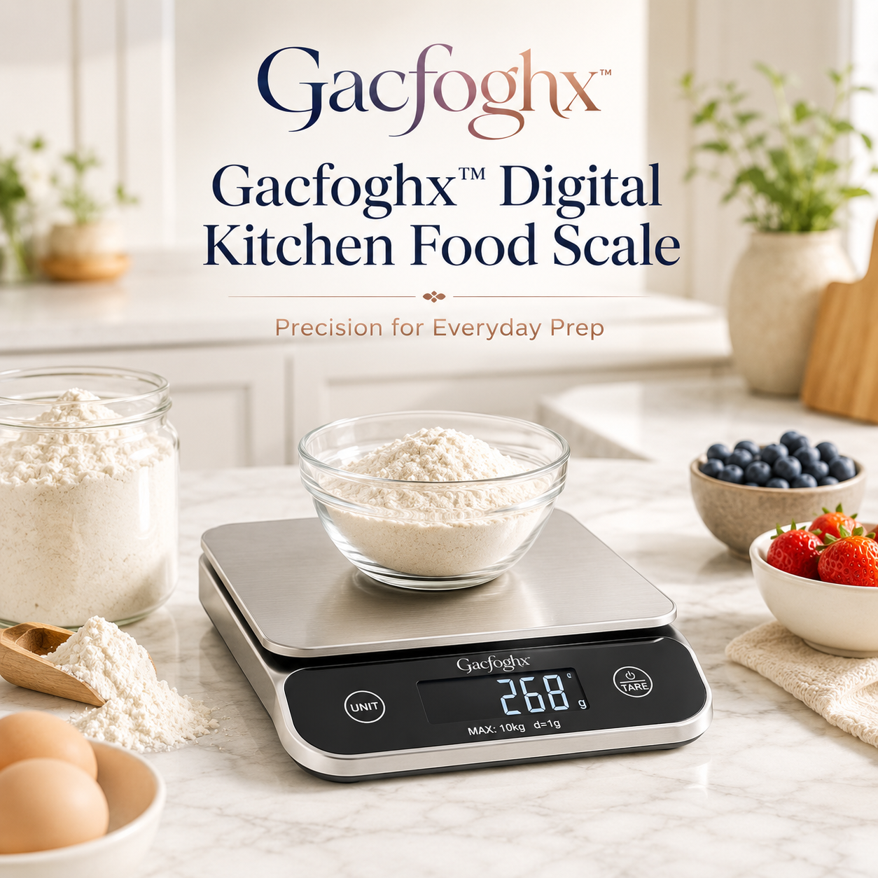 Gacfoghx™ Digital Kitchen Food Scale for Baking, Cooking, Meal Prep, Coffee, Portion Control & Recipe Measuring